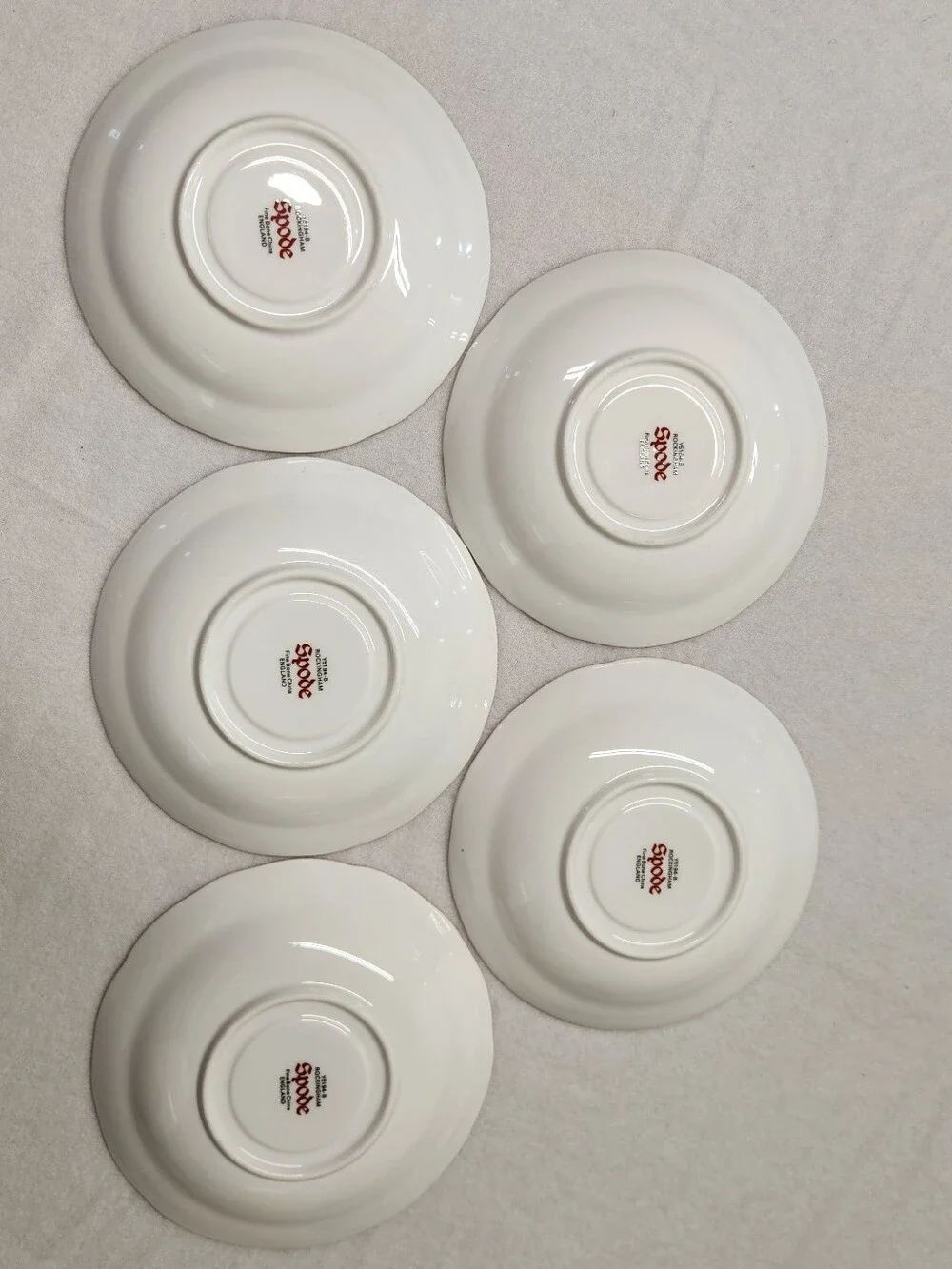 Vintage Spode Rockingham Y5194 Bone China Saucer Plates Set of 5 Made in England